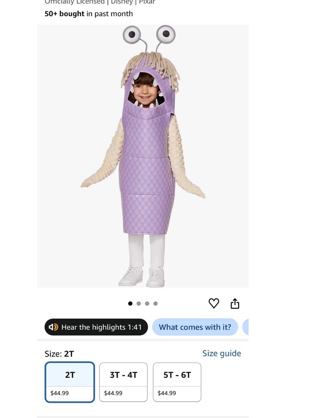 Spirit Lavender Monster Inc Boo Costume